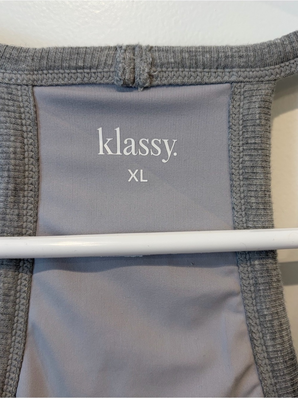 Klassy Network Gray Ribbed Racerback Tank Top - Picture 3 of 4